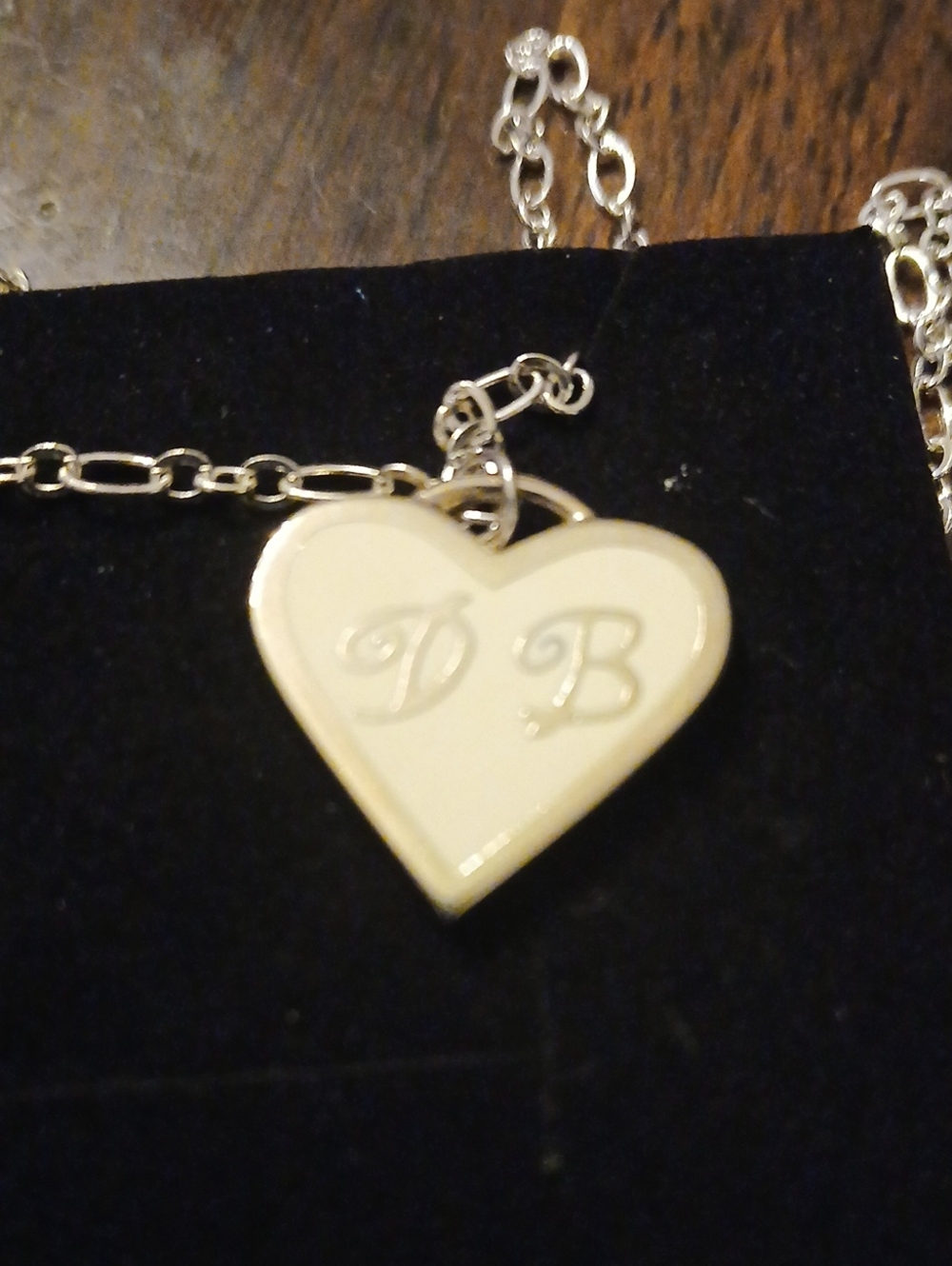 White Heart Initial Pendant Necklace - Dooney & Burke  Monogram